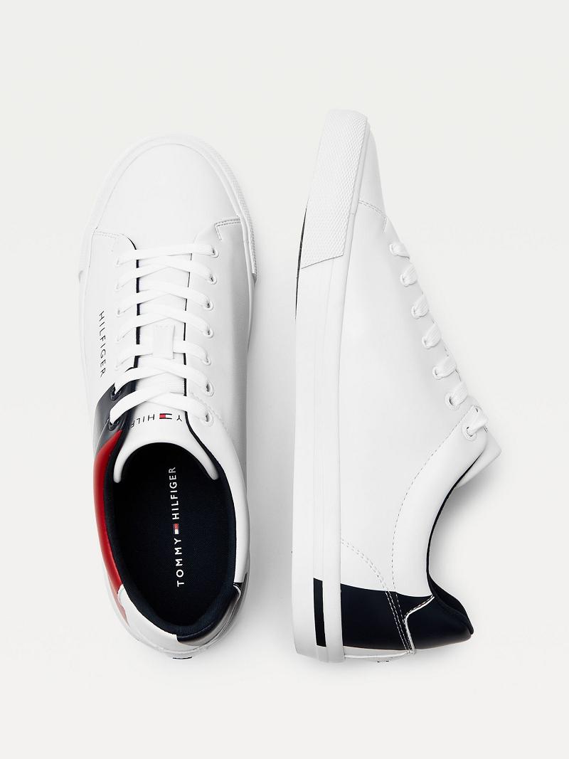 Férfi Tommy Hilfiger Flag Sneaker Fehér | HU 1401VRW